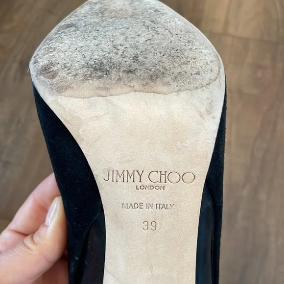 Black half suede Jimmy Choo pumps